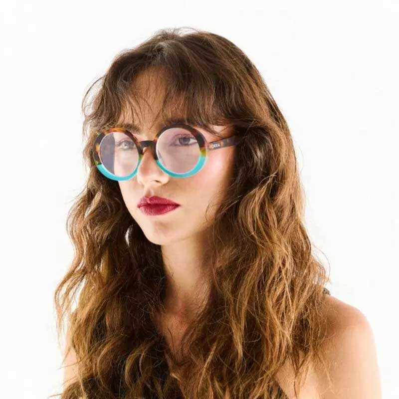 OCCHIALE DA LETTURA MODELLO LAURA COLORE HAVANA E BLU GRAD.+2.00 OKKIA