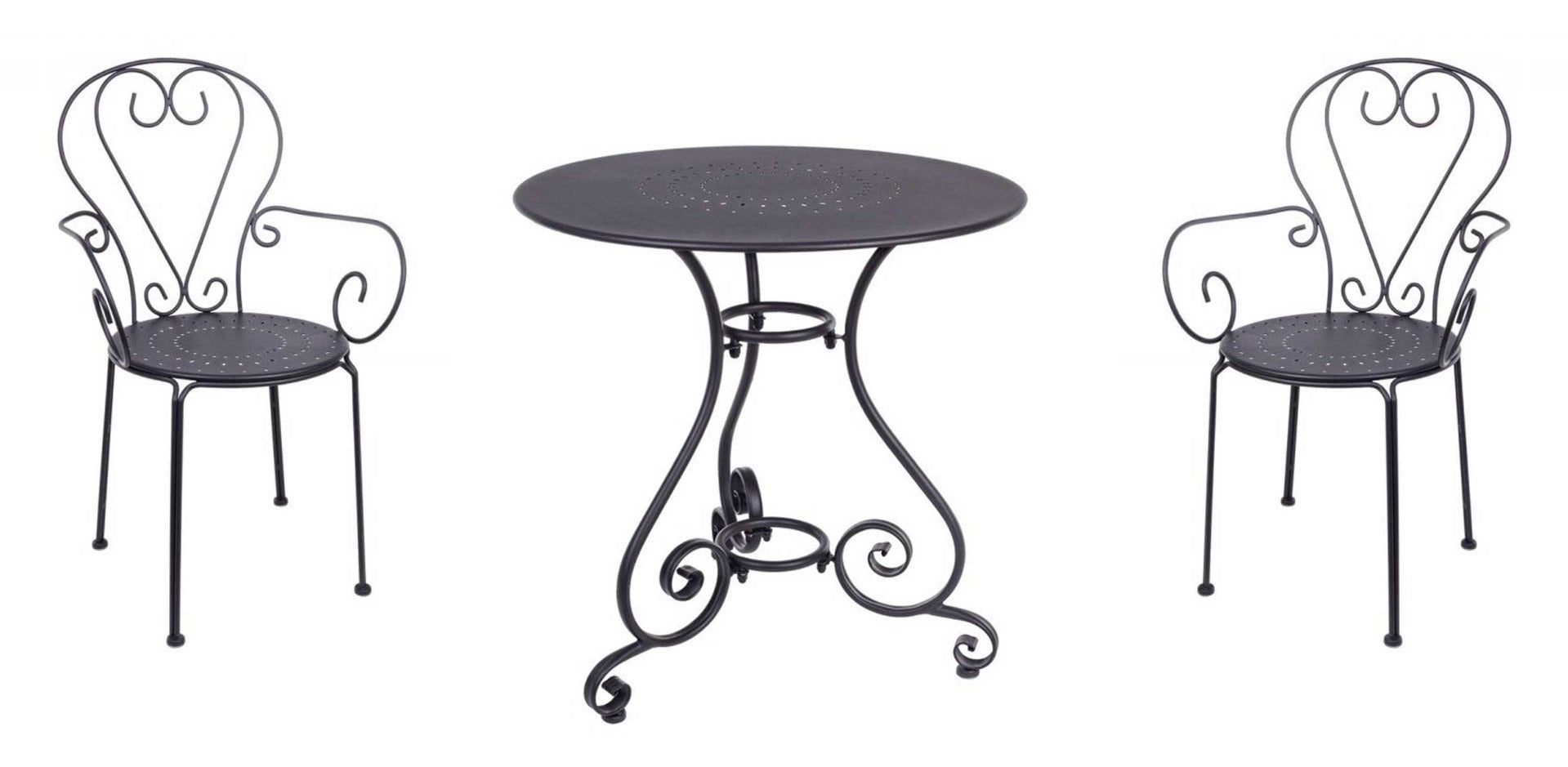 OFFERTA TAVOLO ETIENNE Ø70CM +2 POLTRONE ETIENNE ANTRACITE