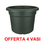 OFFERTA 4 VASO GREEN BASICS CILINDER 25CM VERDE