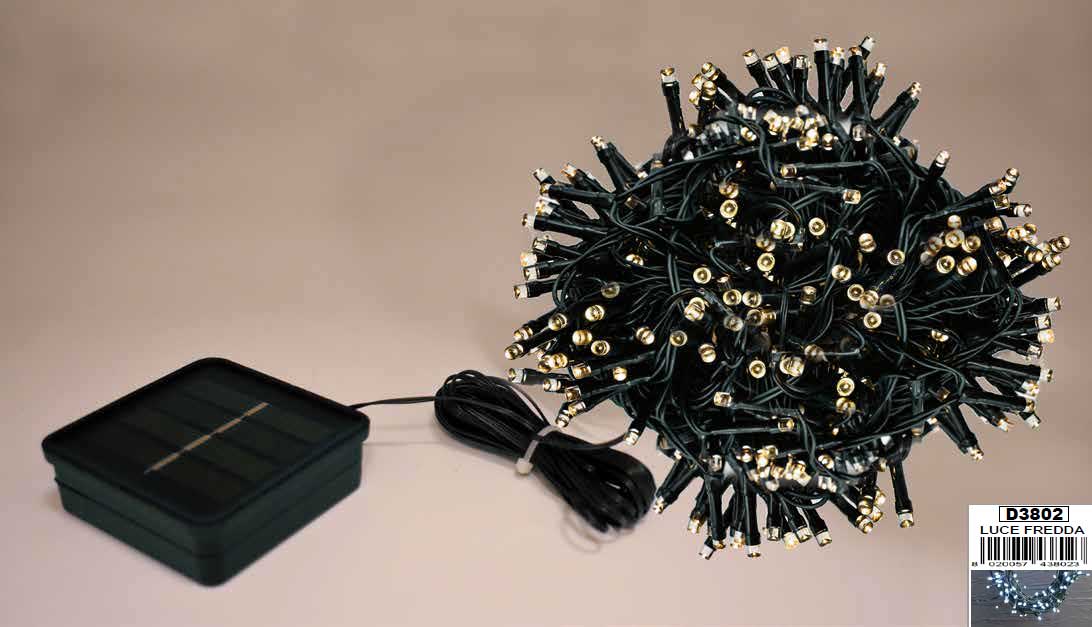 LUCI DI NATALE BIANCO FREDDO 480 LED 24MT CON PANNELLO SOLARE