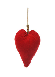 CUORE VELLUTO APPENDIBILE 18CM ROSSO