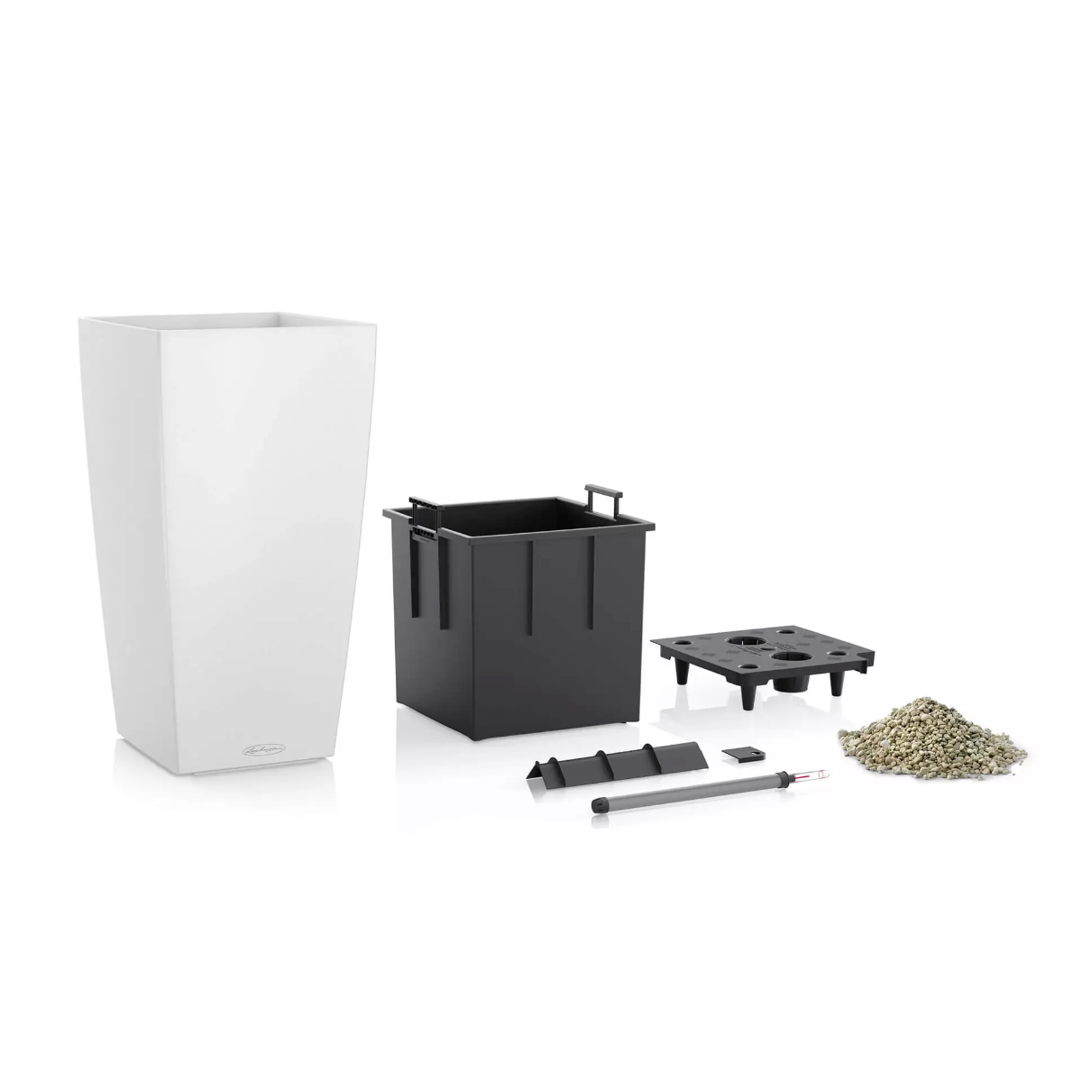 VASO CUBICO COLOR 30 CM BIANCO