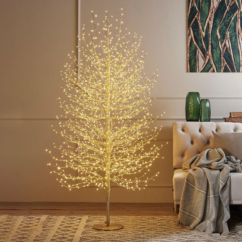 ALBERO FAGGIO CON BASE H180CM 2000LED ORO LUCE BIANCA CALDA