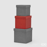 Scatola Cubo II Glitter Rosso