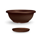 Vaso ciotola da giardino Naxos con sottovaso D 50 cm bronzo VECA