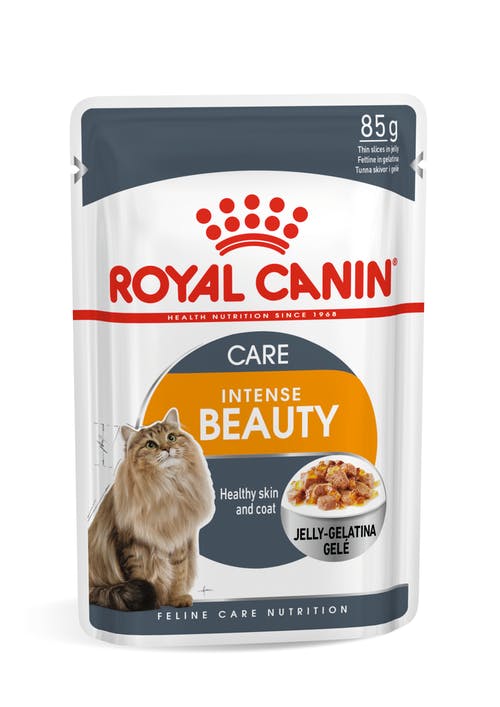 BUSTINE CIBO UMIDO PER GATTO ADULTO INTENSE BEAUTY JELLY 12X85GR IN GELATINA