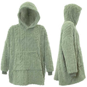 FELPA CON CAPPUCCIO DESIGN A MAGLIA, 70X50X87CM, VERDE MENTA