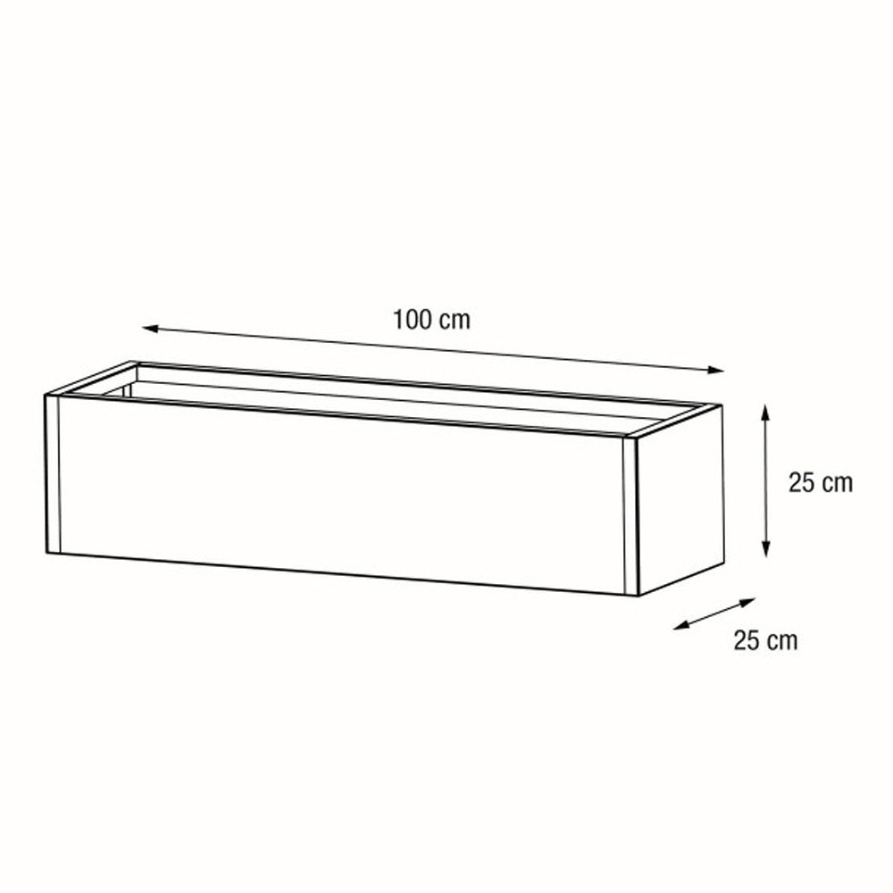 FIORIERA "PLANTER BALCONY" IN METALLO 100X25X25CM ANTRACITE