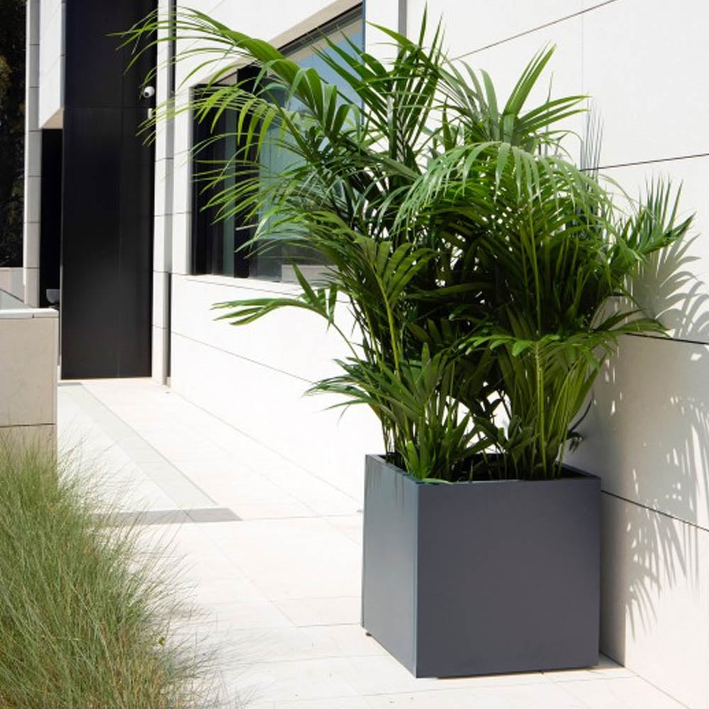FIORIERA CUBO "PLANTER CUBE 80" IN METALLO 80X80X80CM ANTRACITE