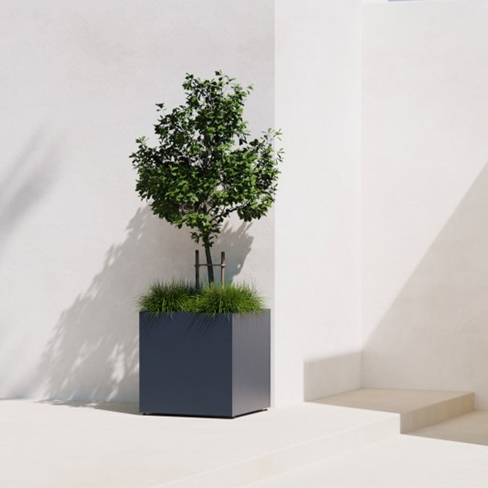 FIORIERA CUBO "PLANTER CUBE 70" IN METALLO 70X70X70CM ANTRACITE