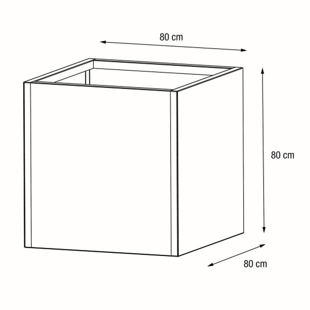 FIORIERA CUBO "PLANTER CUBE 80" IN METALLO 80X80X80CM ANTRACITE