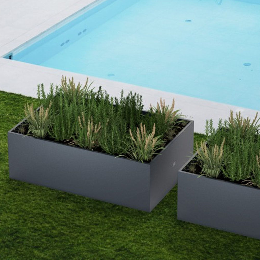 FIORIERA BASSA "PLANTER EDGE" IN METALLO 150X100X50CM ANTRACITE