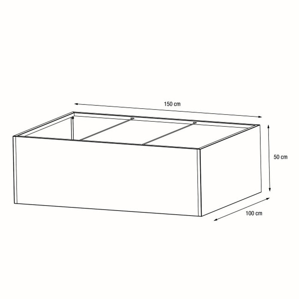 FIORIERA BASSA "PLANTER EDGE" IN METALLO 150X100X50CM ANTRACITE