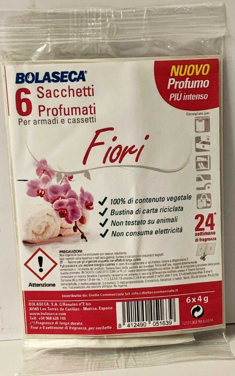 6 SACCHETTI PROFUMATI FIORI PER ARMADI E CASSETTI