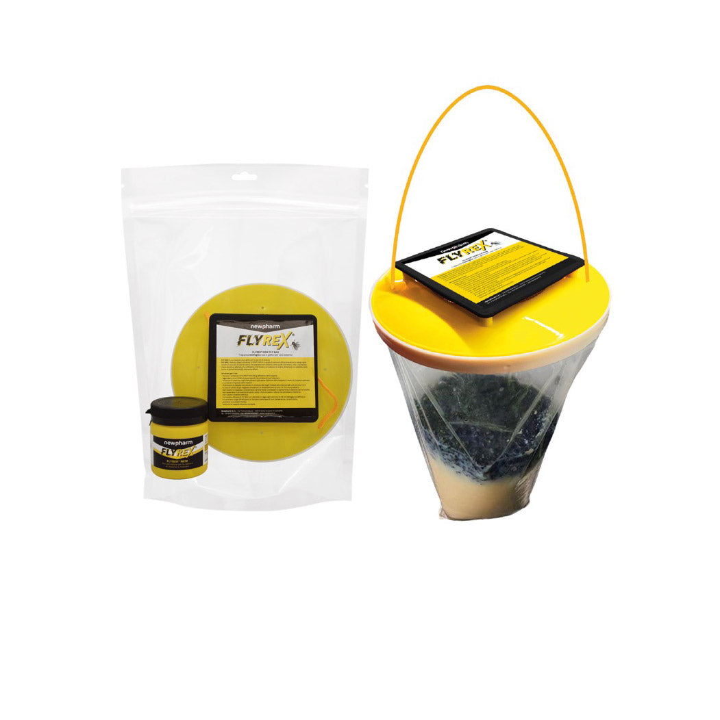 FLYRE NEW FLY BAG TRAPPOLA CON ESCA ATTRATTIVA GRANULARE DI ORIGINE ALIMENTARE PER LA CATTURA DI MOSCHE