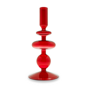 PORTACANDELE IN VETRO BOROSILICATO 20 CM ROSSO