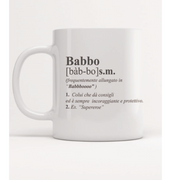 TAZZA MUG IN CERAMICA SCRITTA BABBO DEFINIZIONE DIZIONARIO
