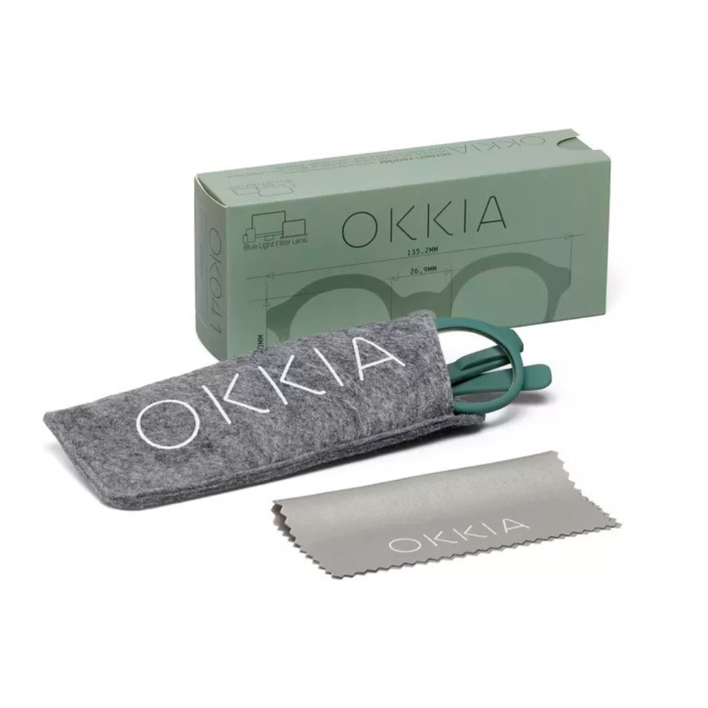 OCCHIALE DA LETTURA MODELLO LAURO COLORE VERDE GRAD. +2.50 OKKIA