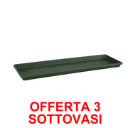 OFFERTA 3 SOTTOVASO PER FIORIERE GREEN BASICS TROUGH SAUCER 50CM VERDE