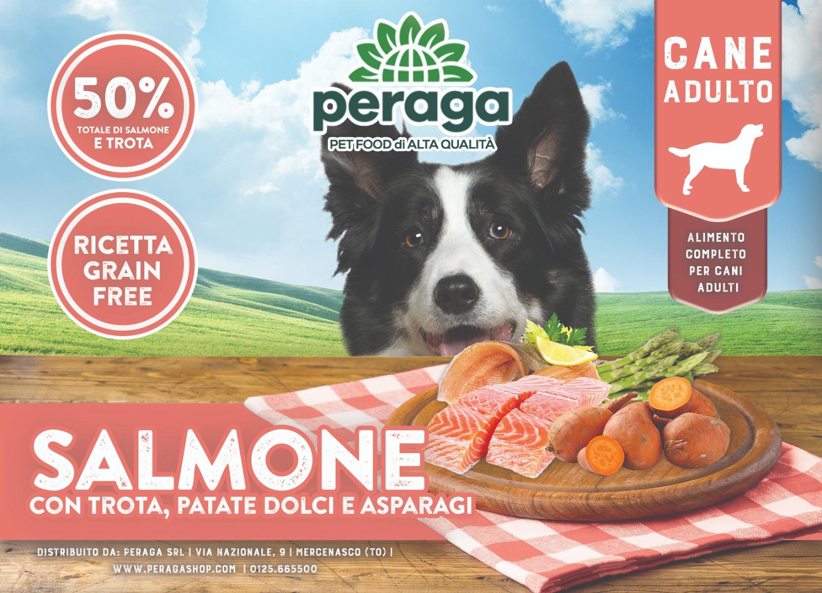 CROCCHETTE PERAGA GRAIN FREE PER CANE ADULTO 12KG SALMONE