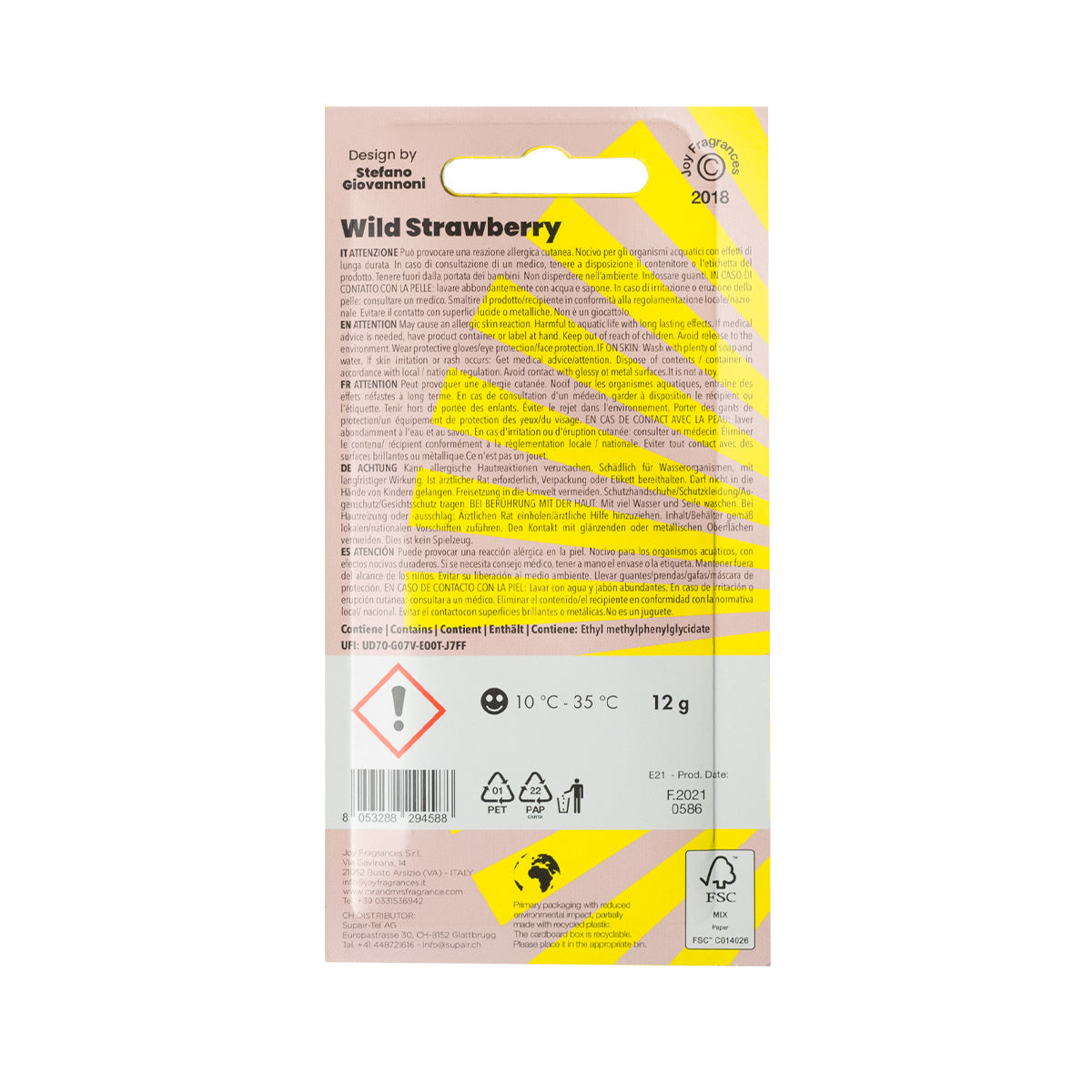 MR & MRS FRAGRANCE PROFUMATORE PER AUTO GIGI FUCHSIA WILD STRAWBERRY