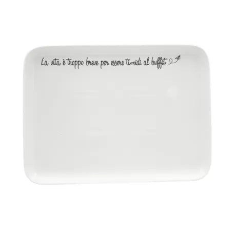 Piatto Rettangolare Gli Onesti 30x22cm Bianco La Porcellana Bianca
