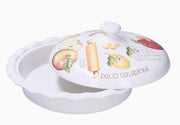 LINEA GOLOSERIE TORTIERA CON COPERCHIO D.27CM LA PORCELLANA BIANCA