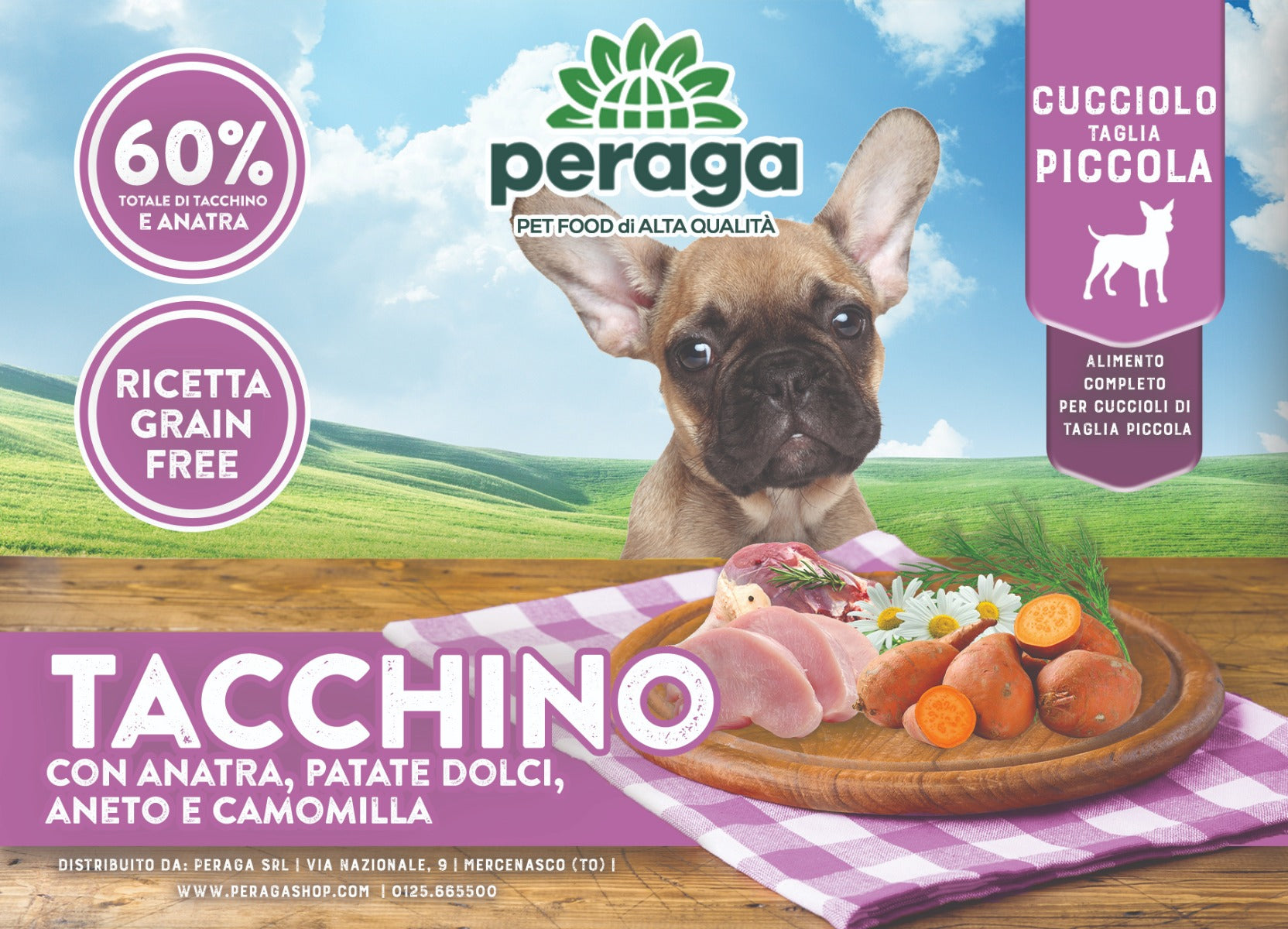 CROCCHETTE PERAGA GRAIN FREE PER CANE CUCCIOLO TAGLIA PICCOLA 6KG TACCHINO