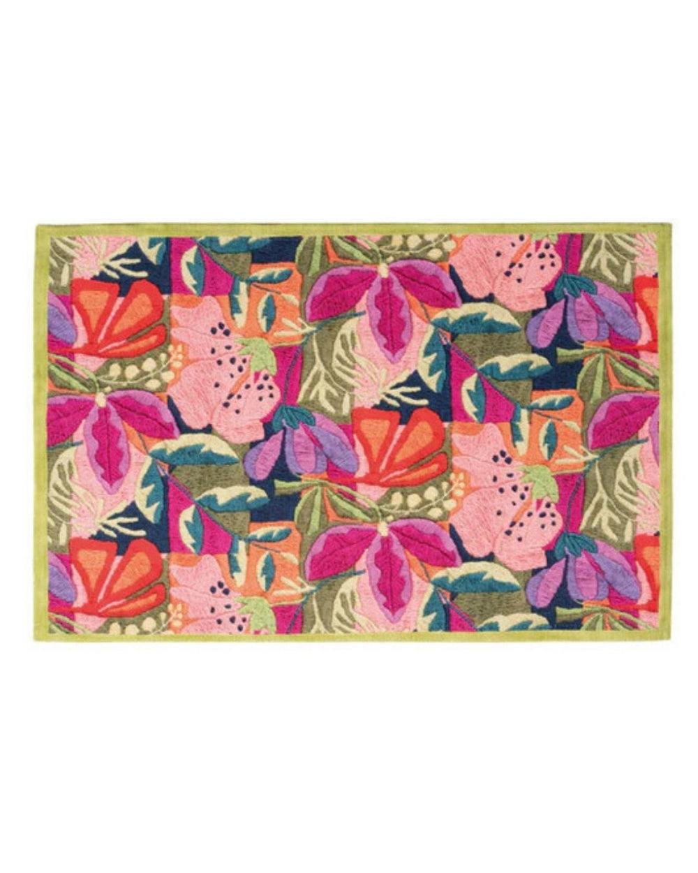Tappetino Floreale Kiriku 52x80 cm Tessitura Toscana Telerie - immagine 1