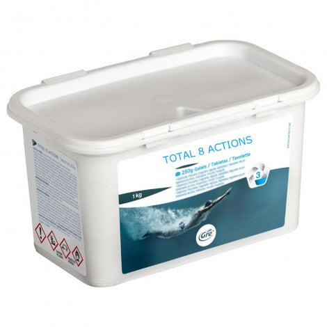 PASTIGLIE PER PISCINA DA 250 G TOTAL 8 AZIONI 1 KG