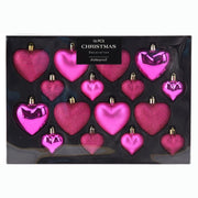 SET 16 ADDOBBI PER ALBERO DI NATALE, COLORE FUCSIA