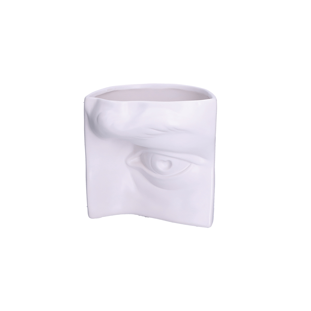 AUGUSTO VASO DECORATIVO OCCHIO BIANCO 18x15x18 CM RITUALI DOMESTICI