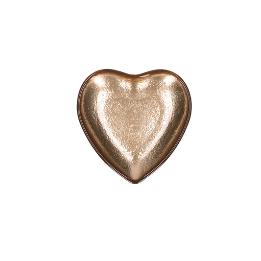 PIATTINO CUORE ORO IN VETRO