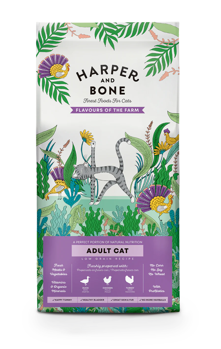 CROCCHETTE PER GATTI HARPER AND BONE CAT ADULT FLAVOURS OF THE FARM 2KG - ANATRA, POLLO E TACCHINO