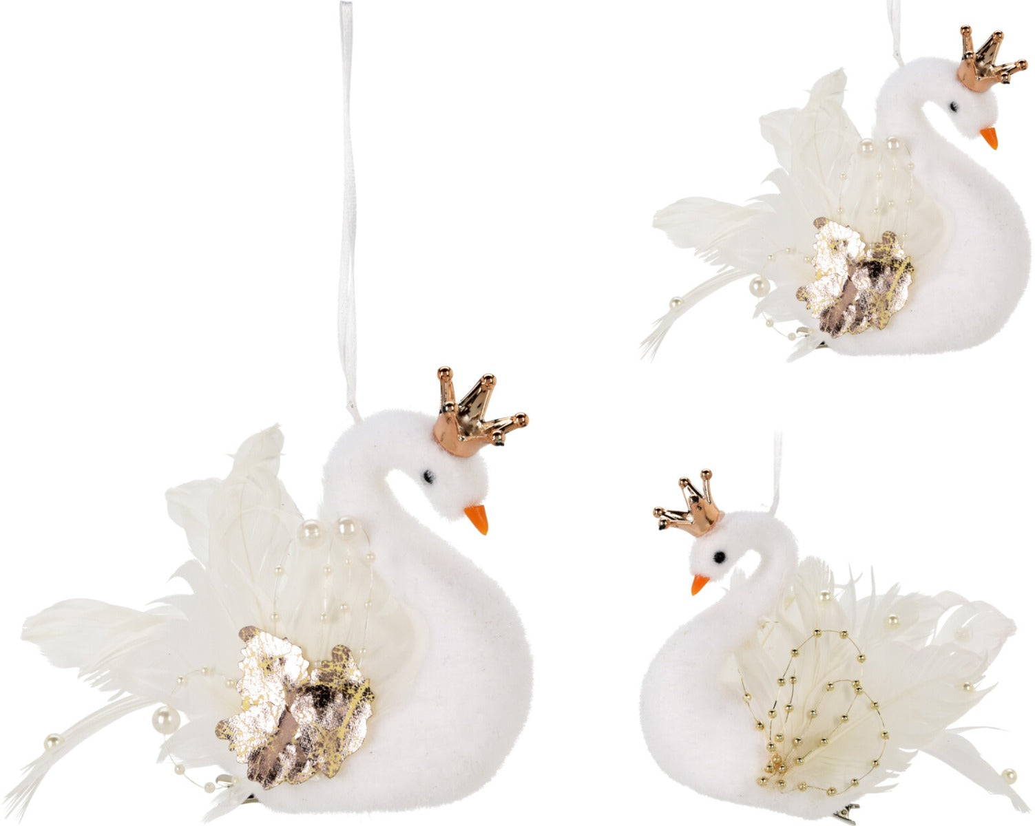 DECORAZIONE DA APPENDERE, CIGNO, 17CM, MODELLO ASSORTITO