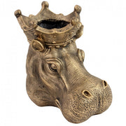 TESTA IPPOPOTAMO ORO PORTAVASO 42 x 39 CM