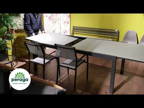 TAVOLO ALLUNGABILE IN VETRO 200/230X100 GRAFITE/GRIGIO ELISE