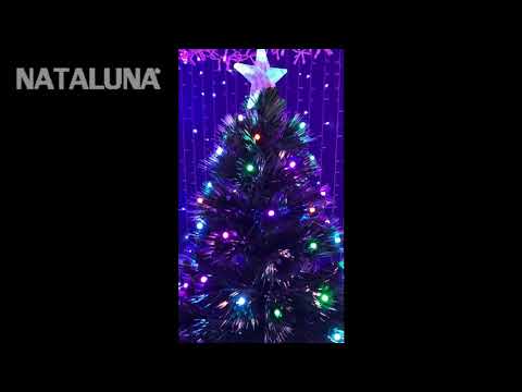 ALBERO DI NATALE LUMINOSO 170 LED MULTICOLOR H150CM IN FIBRA OTTICA