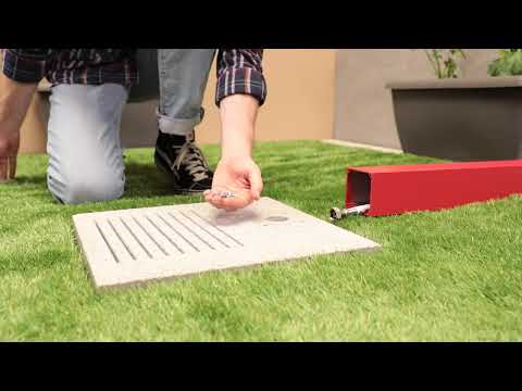 FONTANA DA GIARDINO ROSSA H91CM CON BASE IN CEMENTO