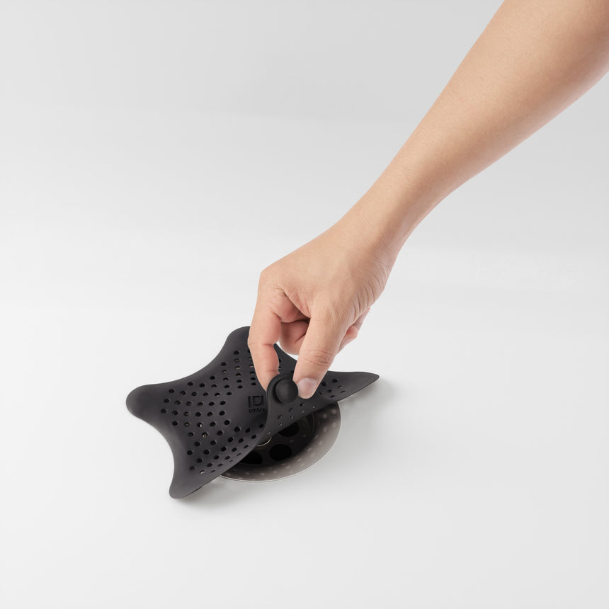 Acchiappa Capelli per Doccia Starfish 16x16 cm Nero Umbra