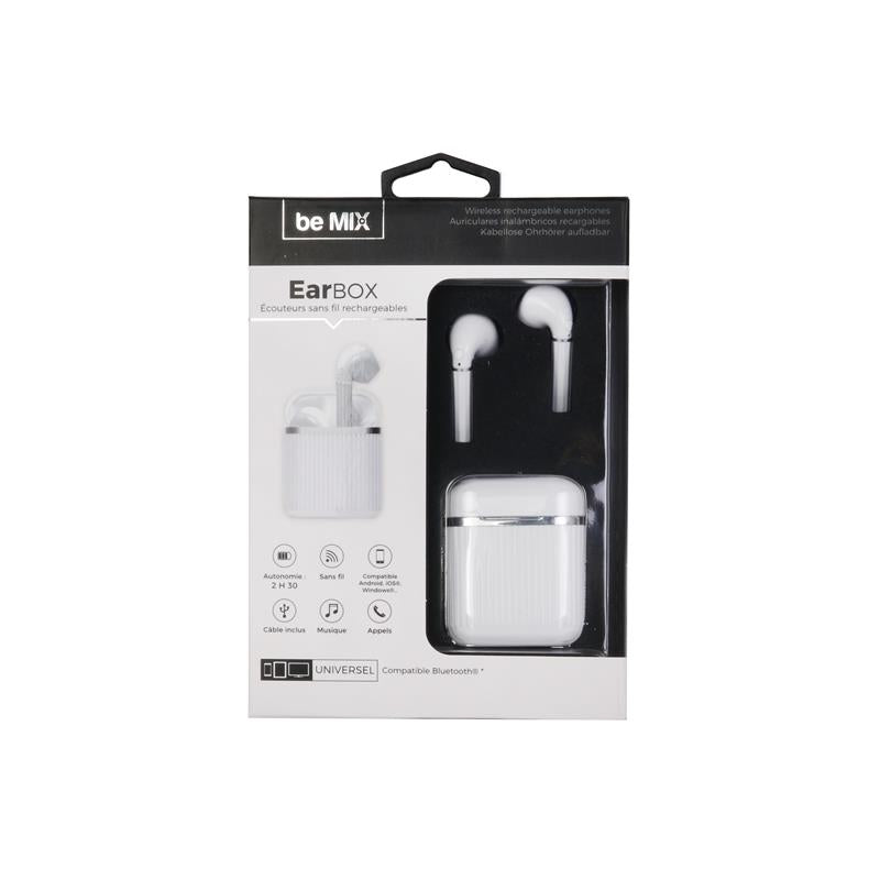 AURICOLARI EARBOX SENZA FILI BLUETOOTH BIANCO BE MIX PIU' FORTY
