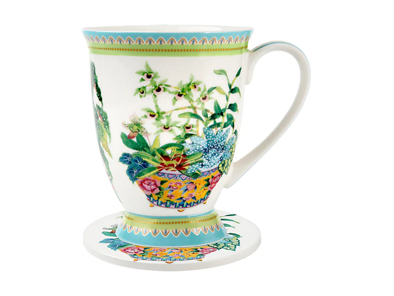 TAZZA MUG E SOTTOTAZZA 300ML GABBY PALMAS JARDIN ORCHDEA