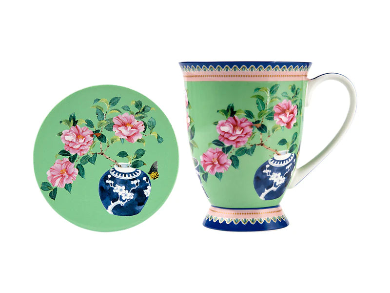 TAZZA MUG E SOTTOTAZZA 300ML GABBY PALMAS JARDIN CAMELIA