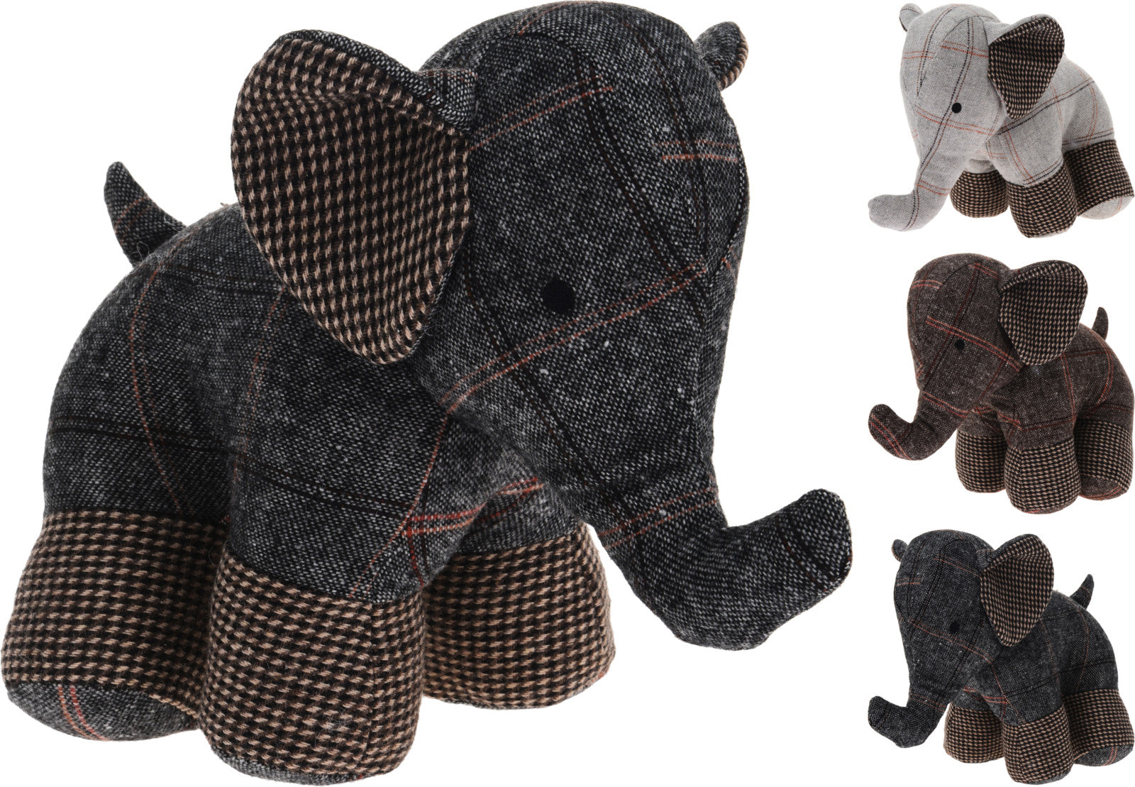 ELEFANTE FERMAPORTA IN TESSUTO 28X17X23CM ASSORTITO