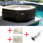 OFFERTA PISCINA IDROMASSAGGIO BUBBLE JET MASSAGE Ø201XH71CM + POGGIATESTA +SEGGIOLINO +PULITORE
