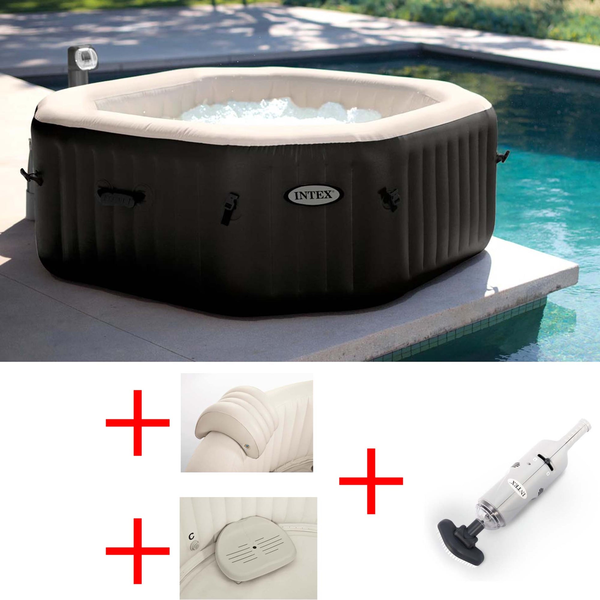 OFFERTA PISCINA IDROMASSAGGIO BUBBLE JET MASSAGE Ø201XH71CM + POGGIATESTA +SEGGIOLINO +PULITORE