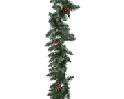 GHIRLANDA SHERWOOD CON BACCHE ROSSE E PIGNE 270CM