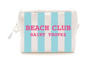 Trousse Valmer Beach Club 15x20x6 cm Bianco con Strisce Azzurre Marinette