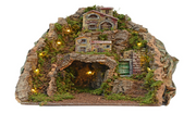 Paesaggio Presepe con Case e Luci Colori Naturali Peraga Christmas