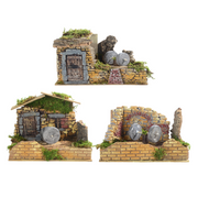 1 Macina per Presepe 21.5X18X17cm Color Pietra e Muschio Modello Assortito Peraga Christmas